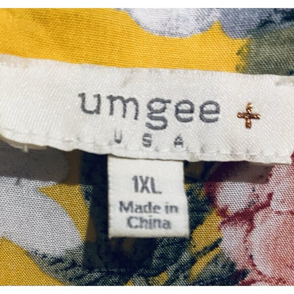 Umgee Dress 1XL Yellow Floral Ruffle Babydoll Mini Flowy Cottagecore Flirty - Picture 8 of 9